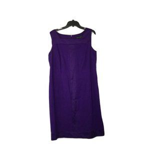 Connected Dress Woman Size 14W Purple Sleeveless Square Neck Sheath Zipper Back